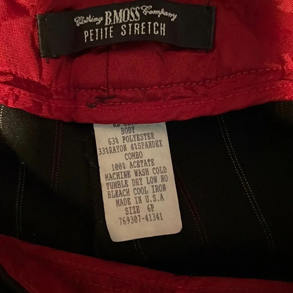 B.Moss clothing company,6P Black w/red white pinstripe pants and a cuffe… - Picture 5 of 7